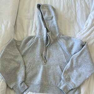 Lululemon Gray Cropped Scuba Half-Zip Sweatshirt Hoodie